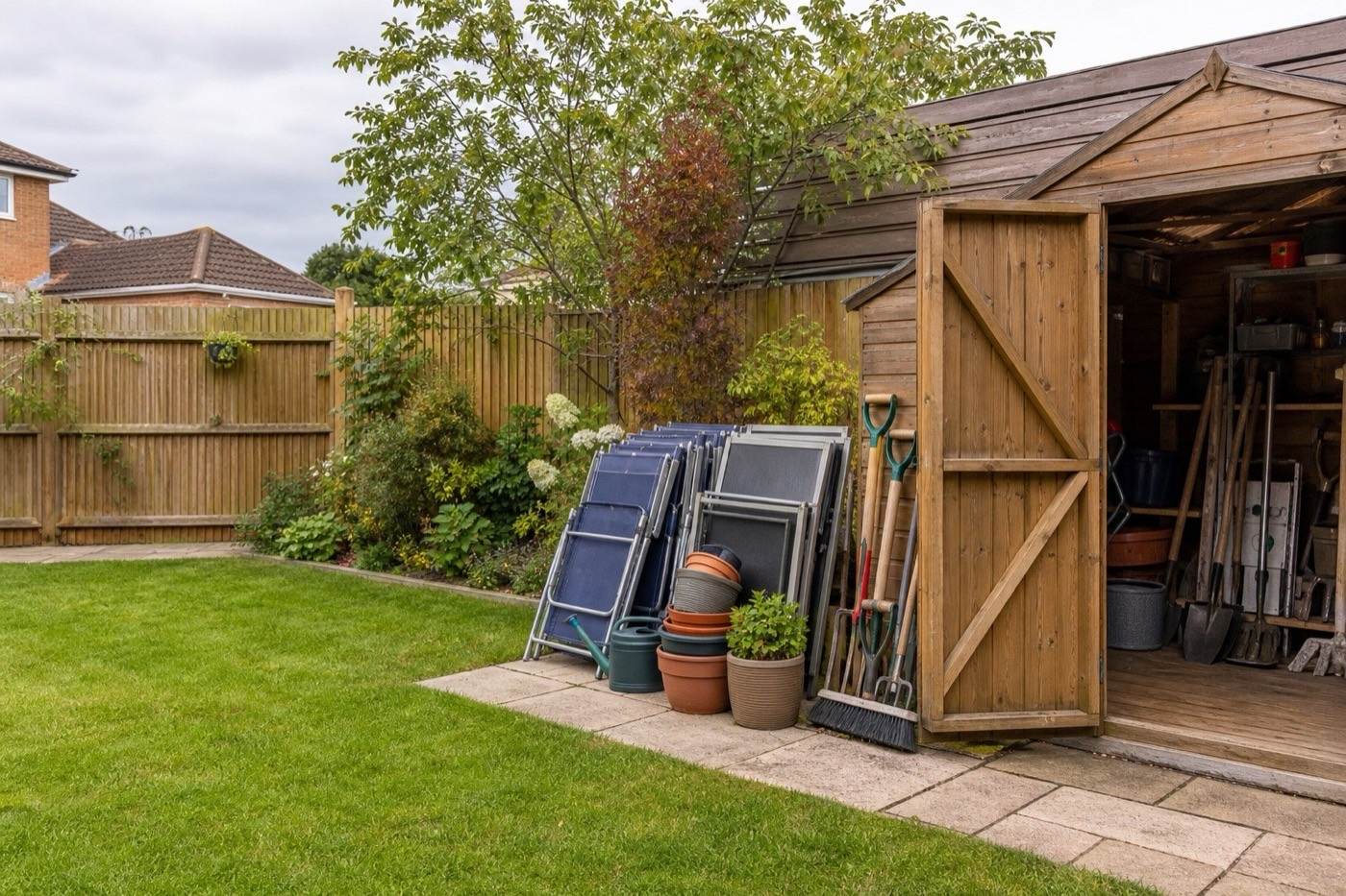 Household items and a clear interior being considered carefully during a clearance